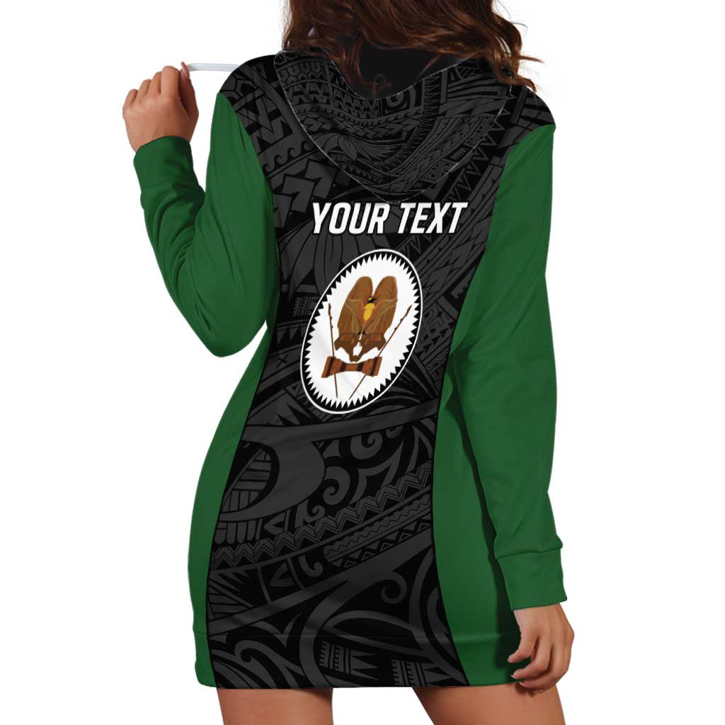 Personalised PNG Western Highlands Province Hoodie Dress Bird of Paradise Tattoo Flag Motif LT9 - Polynesian Pride
