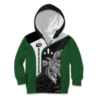 Personalised PNG Western Highlands Province Kid Hoodie Bird of Paradise Tattoo Flag Motif LT9 Zip Hoodie Green - Polynesian Pride