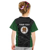 Personalised PNG Western Highlands Province Kid T Shirt Bird of Paradise Tattoo Flag Motif LT9 - Polynesian Pride
