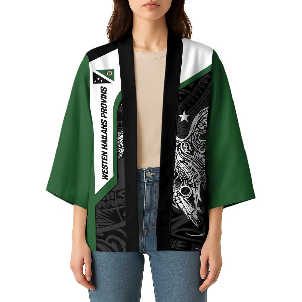 Personalised PNG Western Highlands Province Kimono Bird of Paradise Tattoo Flag Motif LT9 - Polynesian Pride