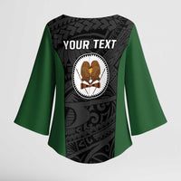 Personalised PNG Western Highlands Province Kimono Sleeve Blouse Bird of Paradise Tattoo Flag Motif LT9 - Polynesian Pride