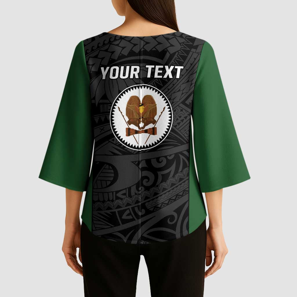 Personalised PNG Western Highlands Province Kimono Sleeve Blouse Bird of Paradise Tattoo Flag Motif LT9 - Polynesian Pride