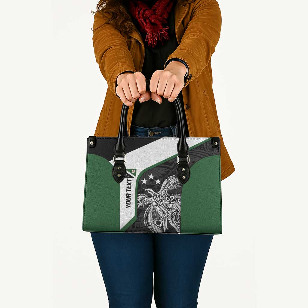 Personalised PNG Western Highlands Province Leather Bag Bird of Paradise Tattoo Flag Motif LT9 - Polynesian Pride
