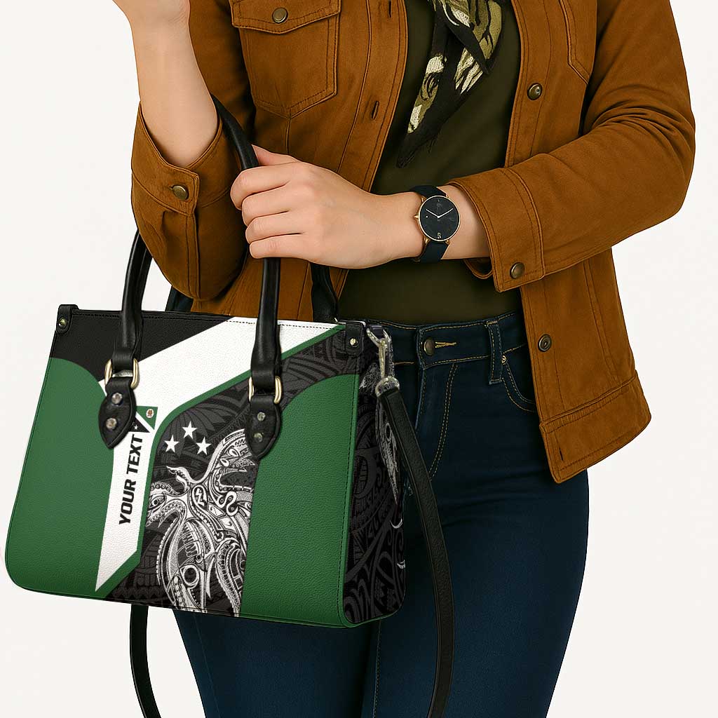 Personalised PNG Western Highlands Province Leather Bag Bird of Paradise Tattoo Flag Motif LT9 - Polynesian Pride