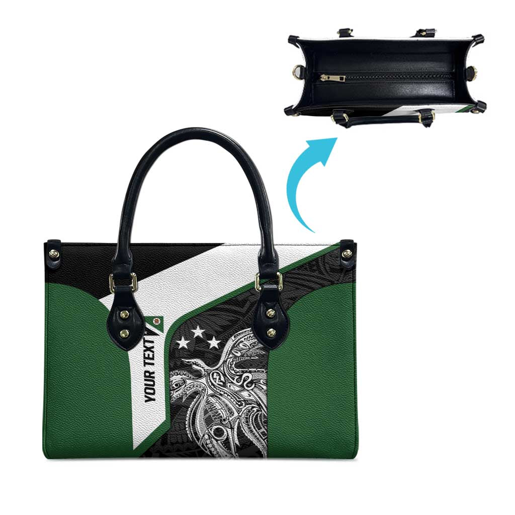 Personalised PNG Western Highlands Province Leather Bag Bird of Paradise Tattoo Flag Motif LT9 - Polynesian Pride