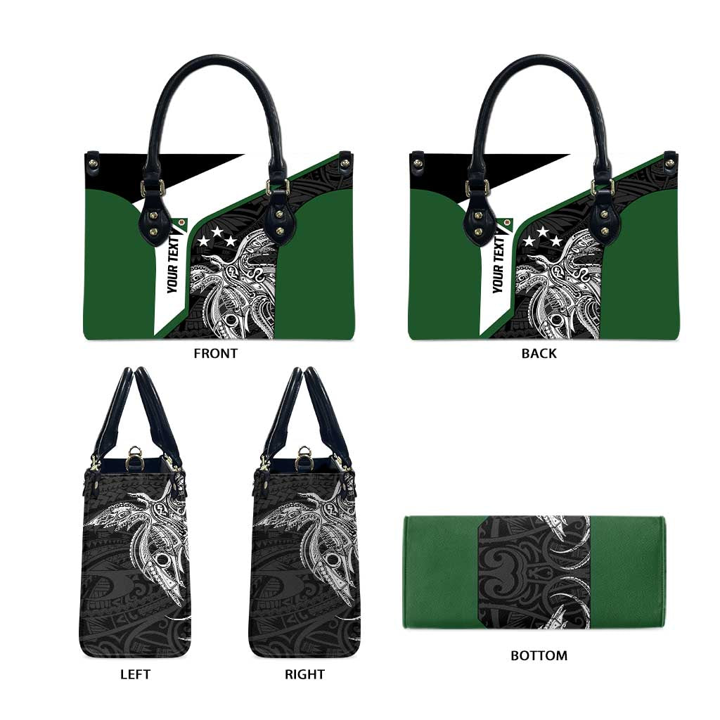 Personalised PNG Western Highlands Province Leather Bag Bird of Paradise Tattoo Flag Motif LT9 - Polynesian Pride