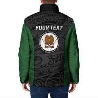 Personalised PNG Western Highlands Province Padded Jacket Bird of Paradise Tattoo Flag Motif LT9 - Polynesian Pride