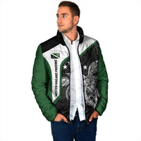 Personalised PNG Western Highlands Province Padded Jacket Bird of Paradise Tattoo Flag Motif LT9 - Polynesian Pride