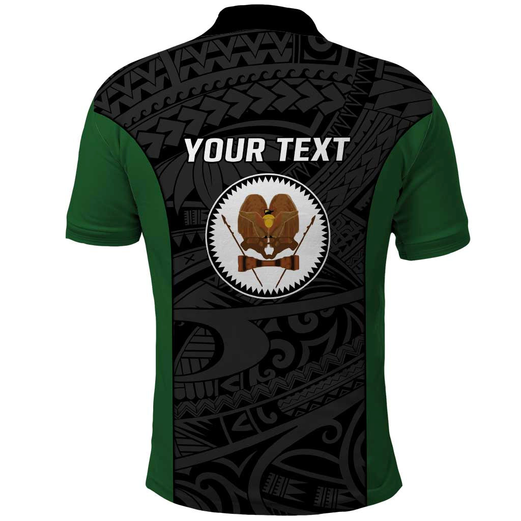 Personalised PNG Western Highlands Province Polo Shirt Bird of Paradise Tattoo Flag Motif LT9 - Polynesian Pride