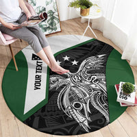 Personalised PNG Western Highlands Province Round Carpet Bird of Paradise Tattoo Flag Motif LT9 - Polynesian Pride