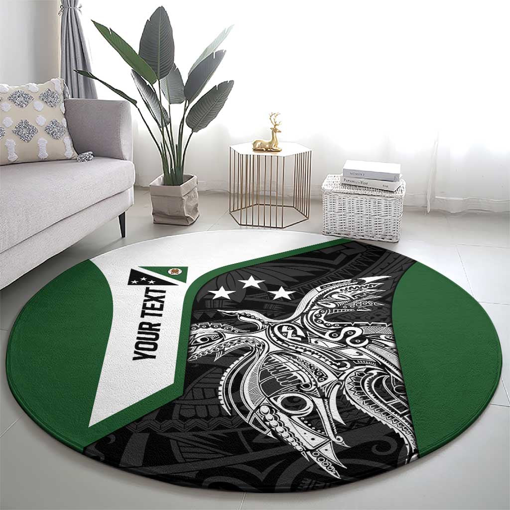 Personalised PNG Western Highlands Province Round Carpet Bird of Paradise Tattoo Flag Motif LT9 - Polynesian Pride