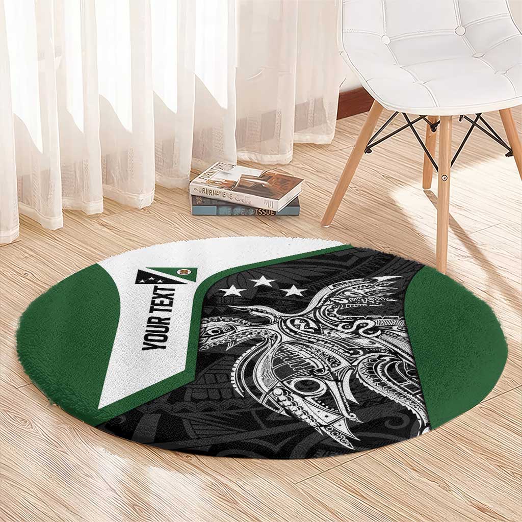 Personalised PNG Western Highlands Province Round Carpet Bird of Paradise Tattoo Flag Motif LT9 - Polynesian Pride