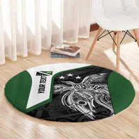 Personalised PNG Western Highlands Province Round Carpet Bird of Paradise Tattoo Flag Motif LT9 - Polynesian Pride