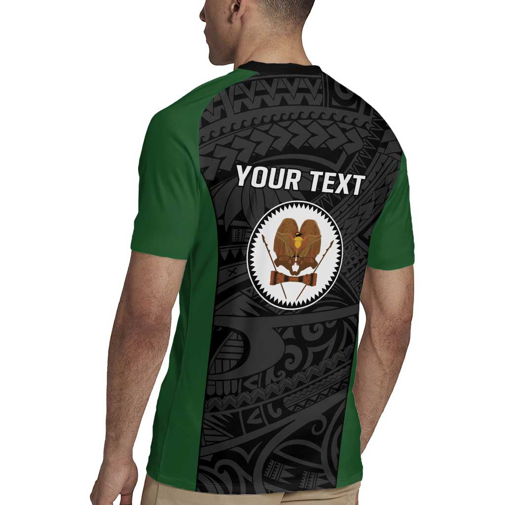 Personalised PNG Western Highlands Province Rugby Jersey Bird of Paradise Tattoo Flag Motif LT9 - Polynesian Pride