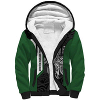 Personalised PNG Western Highlands Province Sherpa Hoodie Bird of Paradise Tattoo Flag Motif LT9 Unisex Green - Polynesian Pride