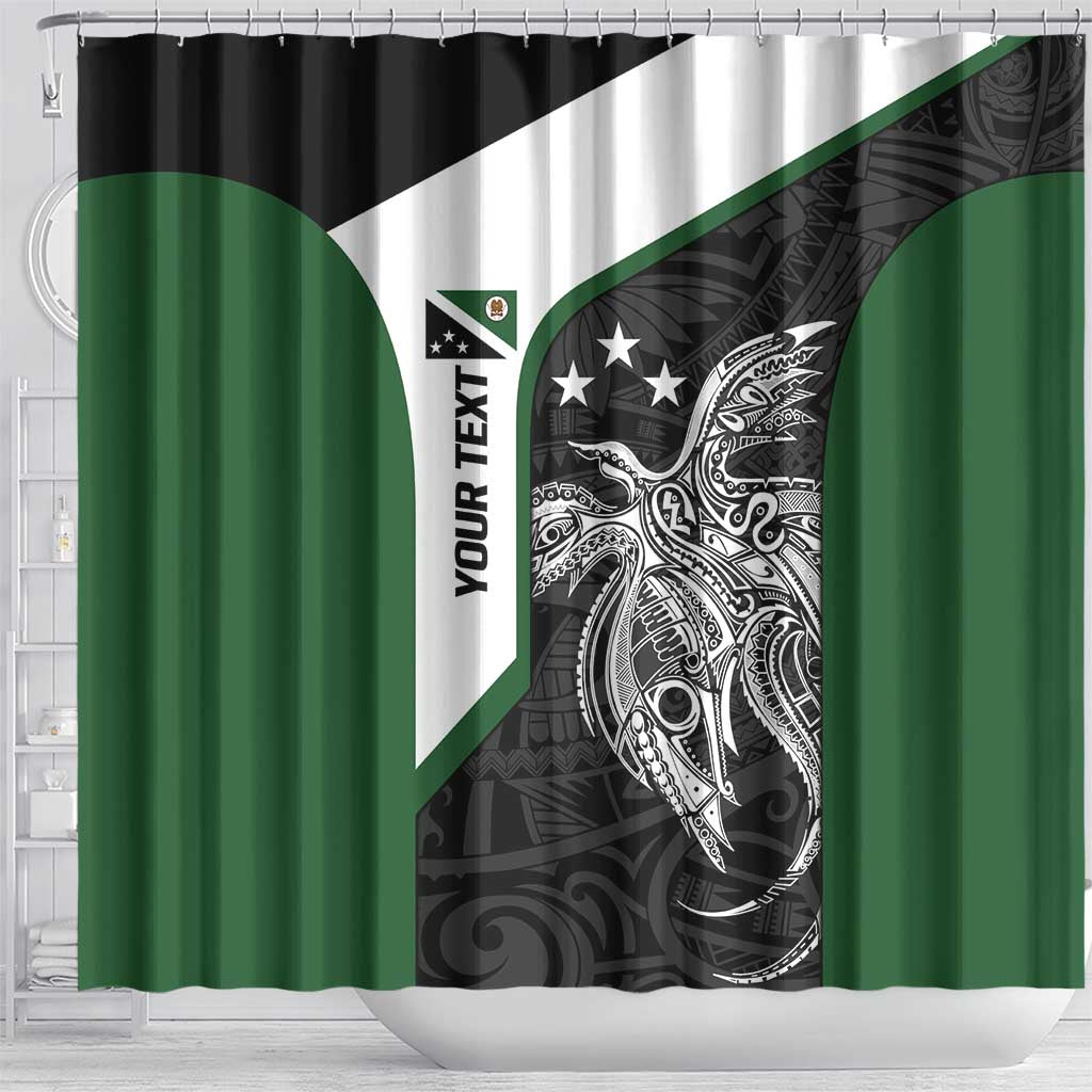 Personalised PNG Western Highlands Province Shower Curtain Bird of Paradise Tattoo Flag Motif LT9 - Polynesian Pride
