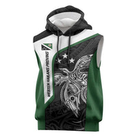 Personalised PNG Western Highlands Province Sleeveless Hoodie Bird of Paradise Tattoo Flag Motif LT9 Green - Polynesian Pride
