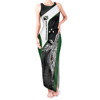 Personalised PNG Western Highlands Province Tank Maxi Dress Bird of Paradise Tattoo Flag Motif LT9 Women Green - Polynesian Pride