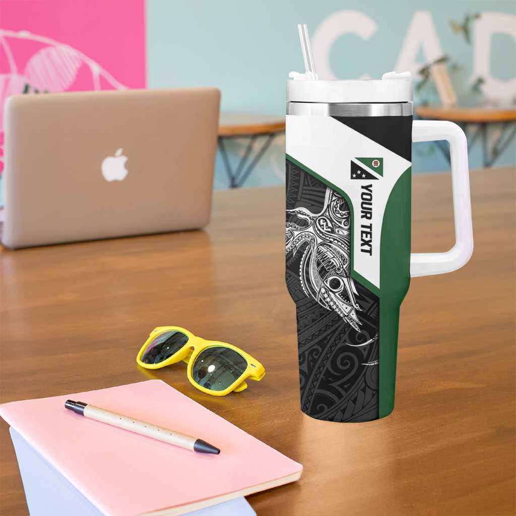 Personalised PNG Western Highlands Province Tumbler With Handle Bird of Paradise Tattoo Flag Motif LT9 - Polynesian Pride