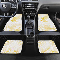 Be Bold Go Gold Polyneisan Ribbon Childhood Personalised Car Mats LT9 Set 4pcs Gold - Polynesian Pride