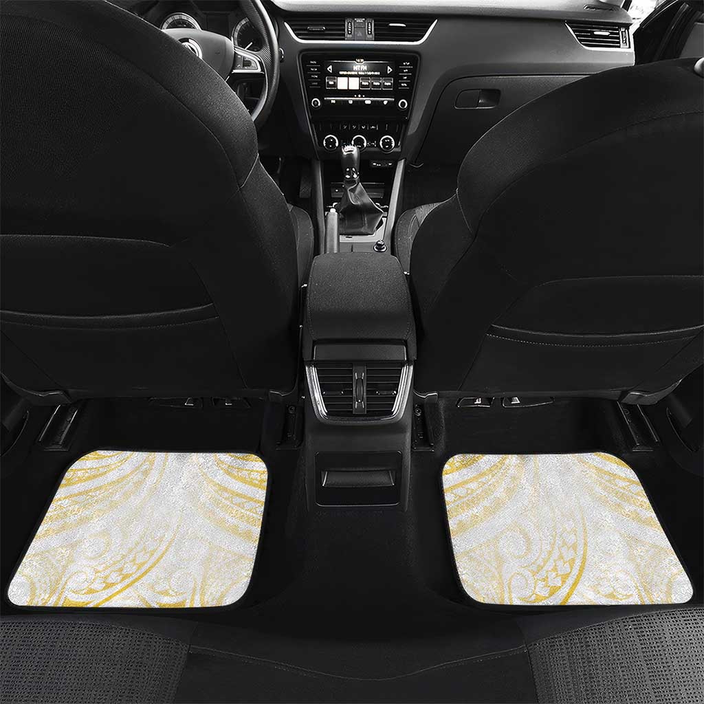 Be Bold Go Gold Polyneisan Ribbon Childhood Personalised Car Mats LT9 Set 2pcs - Back Gold - Polynesian Pride