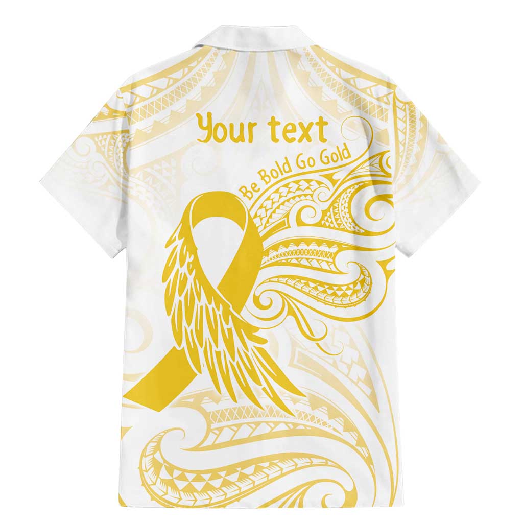 Be Bold Go Gold Polyneisan Ribbon Childhood Personalised Family Matching Mermaid Dress and Hawaiian Shirt LT9 - Polynesian Pride