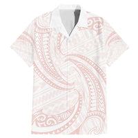 White Sunday Lotu Tamaiti Family Matching Mermaid Dress and Hawaiian Shirt Polynesian Wave Pastel Blush LT9 Dad's Shirt - Short Sleeve Blush - Polynesian Pride
