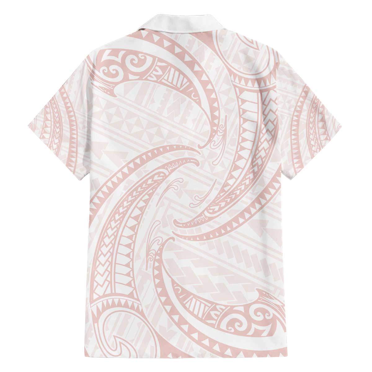 White Sunday Lotu Tamaiti Family Matching Off The Shoulder Long Sleeve Dress and Hawaiian Shirt Polynesian Wave Pastel Blush LT9 - Polynesian Pride