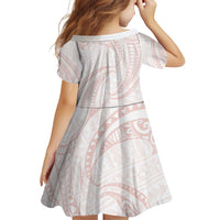 White Sunday Lotu Tamaiti Family Matching Puletasi and Hawaiian Shirt Polynesian Wave Pastel Blush LT9 - Polynesian Pride