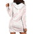 White Sunday Lotu Tamaiti Hoodie Dress Polynesian Wave Pastel Blush - Polynesian Pride