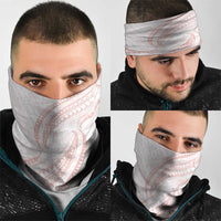 White Sunday Lotu Tamaiti Neck Gaiter Polynesian Wave Pastel Blush LT9