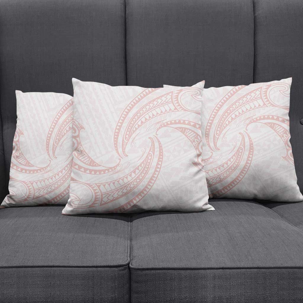 White Sunday Lotu Tamaiti Pillow Cover Polynesian Wave Pastel Blush - Polynesian Pride