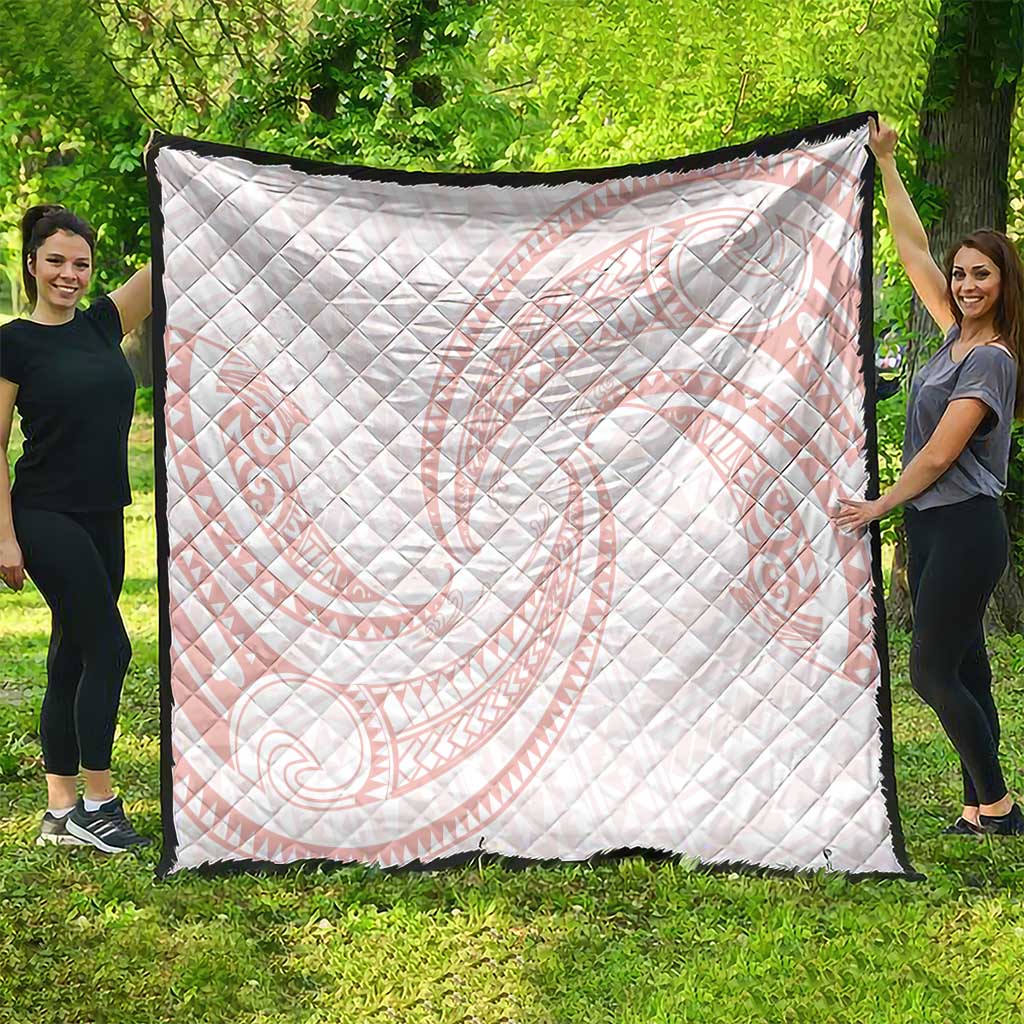 White Sunday Lotu Tamaiti Quilt Polynesian Wave Pastel Blush LT9 - Polynesian Pride
