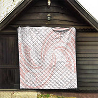 White Sunday Lotu Tamaiti Quilt Polynesian Wave Pastel Blush LT9 - Polynesian Pride