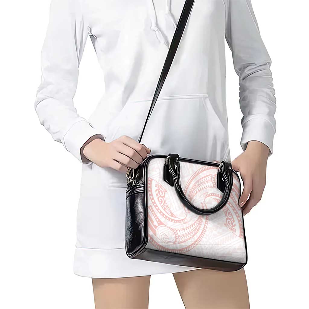 White Sunday Lotu Tamaiti Shoulder Handbag Polynesian Wave Pastel Blush - Polynesian Pride