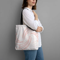 White Sunday Lotu Tamaiti Tote Bag Polynesian Wave Pastel Blush - Polynesian Pride