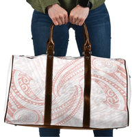 White Sunday Lotu Tamaiti Travel Bag Polynesian Wave Pastel Blush - Polynesian Pride