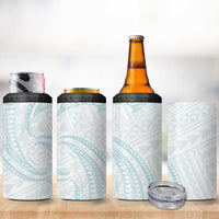 White Sunday Lotu Tamaiti 4 in 1 Can Cooler Tumbler Polynesian Wave Pastel Cyan LT9 - Polynesian Pride