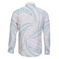 White Sunday Lotu Tamaiti Family Matching Off Shoulder Short Dress and Hawaiian Shirt Polynesian Wave Pastel Cyan LT9 - Polynesian Pride