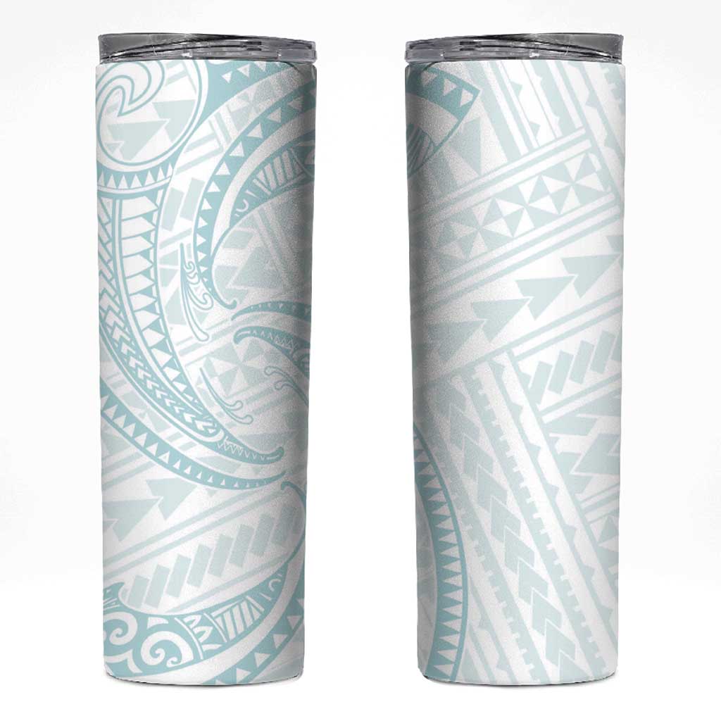 White Sunday Lotu Tamaiti Skinny Tumbler Polynesian Wave Pastel Cyan LT9 Cyan - Polynesian Pride