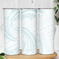 White Sunday Lotu Tamaiti Skinny Tumbler Polynesian Wave Pastel Cyan LT9 - Polynesian Pride