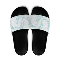 White Sunday Lotu Tamaiti Slide Sandals Polynesian Wave Pastel Cyan LT9 Cyan - Polynesian Pride