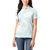 White Sunday Lotu Tamaiti Women Polo Shirt Polynesian Wave Pastel Cyan - Polynesian Pride
