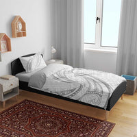 White Sunday Lotu Tamaiti Bedding Set Polynesian Wave Pastel Gray LT9 - Polynesian Pride