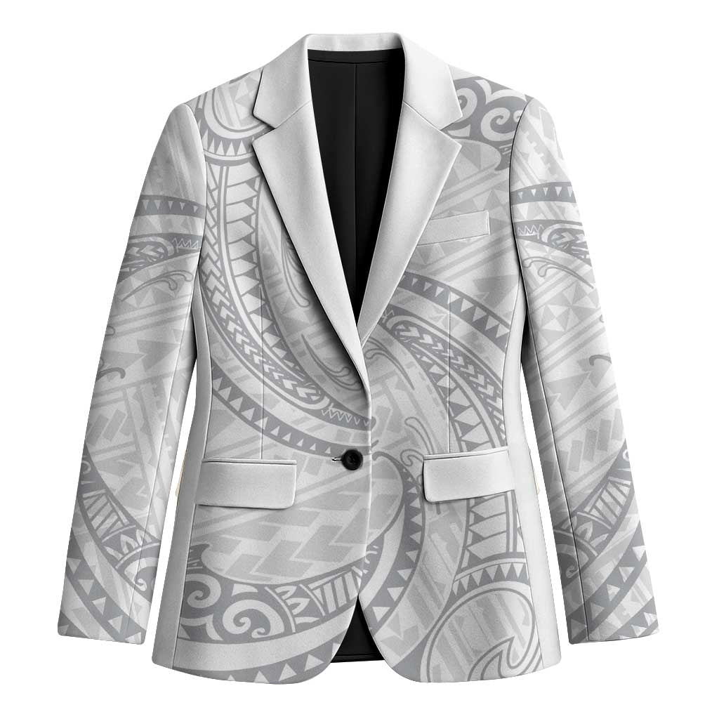 White Sunday Lotu Tamaiti Blazer Polynesian Wave Pastel Gray LT9 Unisex Gray - Polynesian Pride