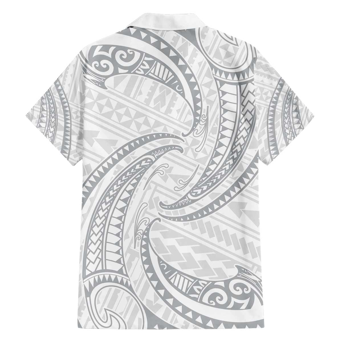White Sunday Lotu Tamaiti Family Matching Off The Shoulder Long Sleeve Dress and Hawaiian Shirt Polynesian Wave Pastel Gray LT9 - Polynesian Pride