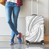 White Sunday Lotu Tamaiti Luggage Cover Polynesian Wave Pastel Gray - Polynesian Pride