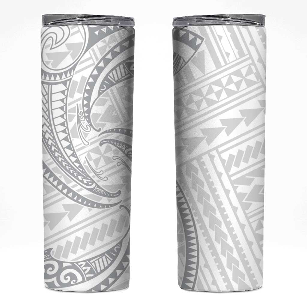White Sunday Lotu Tamaiti Skinny Tumbler Polynesian Wave Pastel Gray LT9 Gray - Polynesian Pride