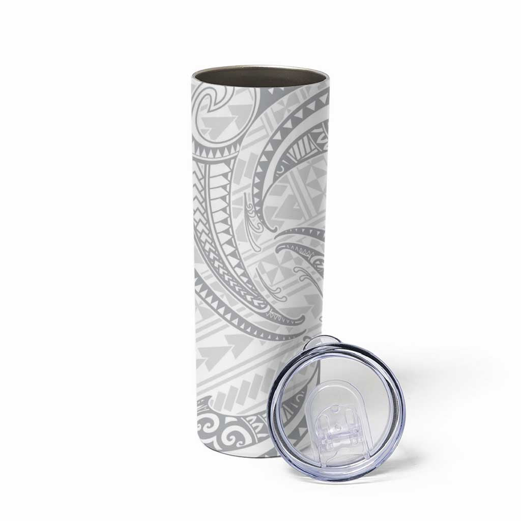 White Sunday Lotu Tamaiti Skinny Tumbler Polynesian Wave Pastel Gray LT9 - Polynesian Pride