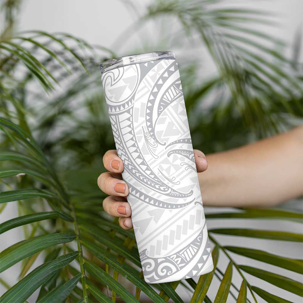 White Sunday Lotu Tamaiti Skinny Tumbler Polynesian Wave Pastel Gray LT9 - Polynesian Pride